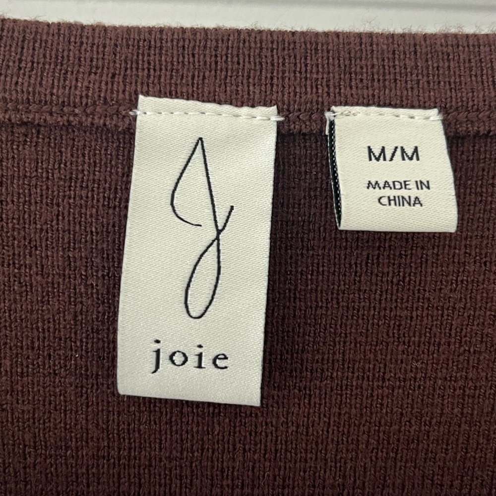 Joie Chocolate Brown Balloon Sleeve V-Neck Cardigan - Picture 3 of 6